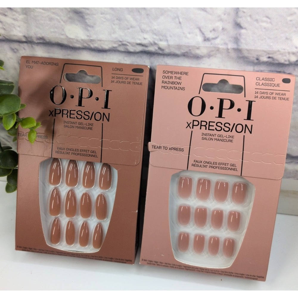 NEW LOT2 PINK💎OPI xPRESS/ON Long Press On Nails El Mat Adoring You Over Rainbow